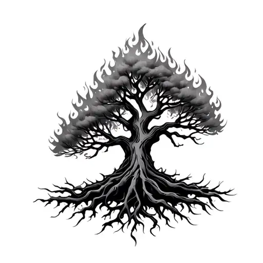 Tree With Burning Roots