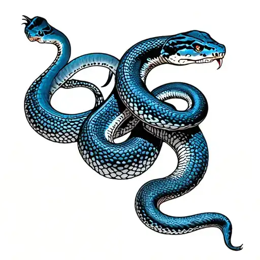 Blue Pea And Python Snake