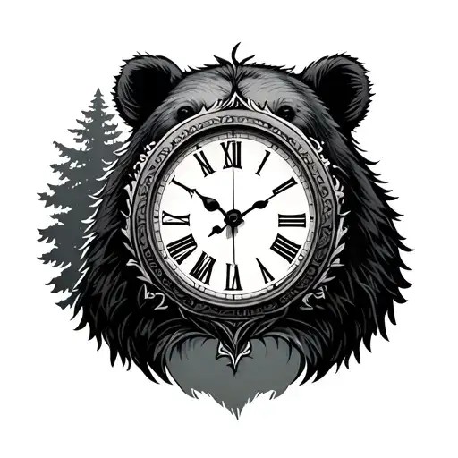 Bear Forest Clock Clock
