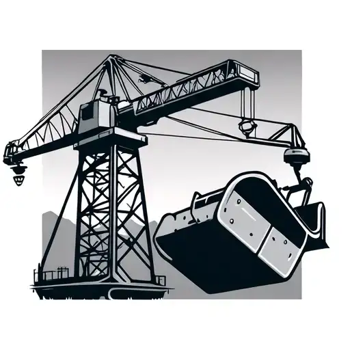 Tower Crane Holding Concrete Bucket