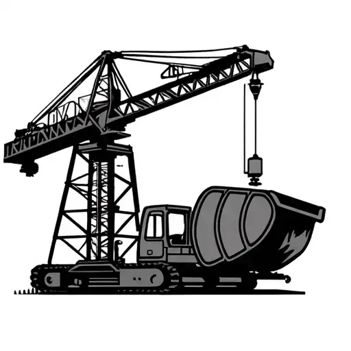 Tower Crane Holding Concrete Bucket