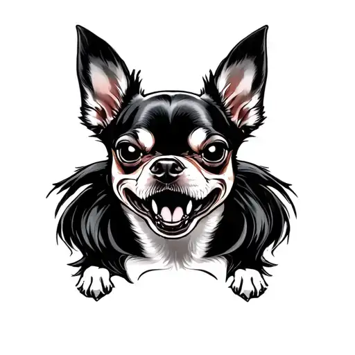 Portrait Of Angry Red Chihuahua Grin
