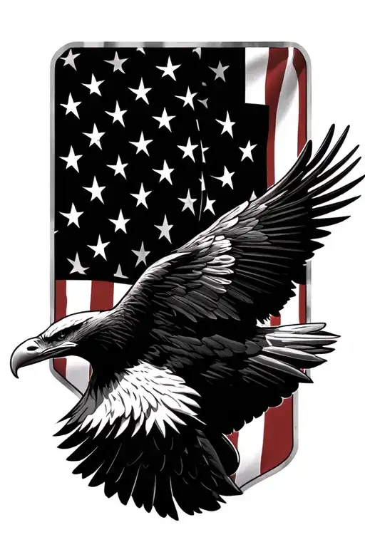 Eagle With American Flag