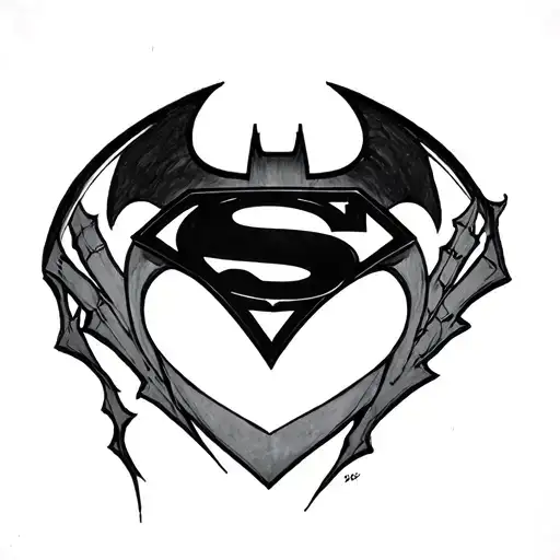 The Batman Symbol Above The Spider-man Symbol Above The Superman Symbol Small Down Spine
