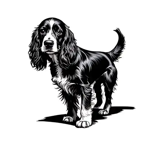 Black English Cocker Spaniel Dog