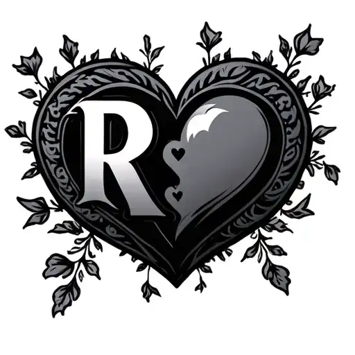 R Love Heart Shape