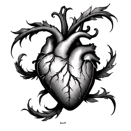 Heart In The Beginning Life Line With The Name Elliot