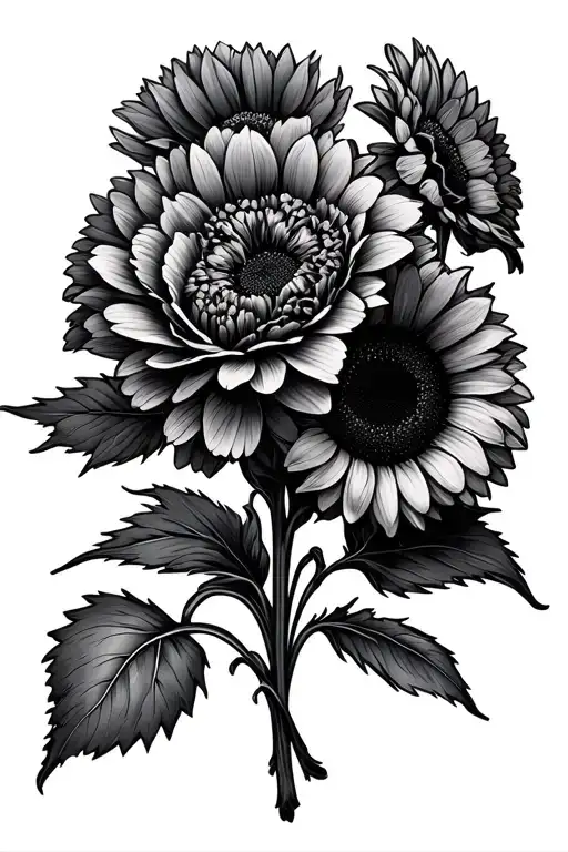 Carnation And Sunflower Bouquet