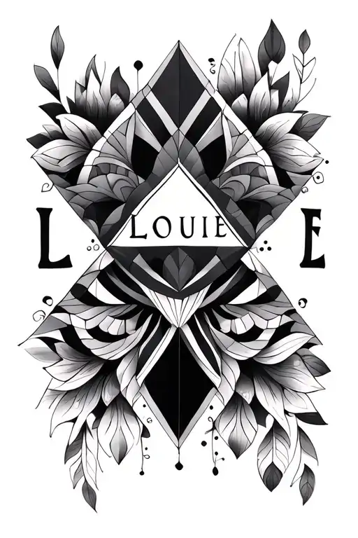 Mandala Geometry With Louie Name Incorporated For Shoulder
