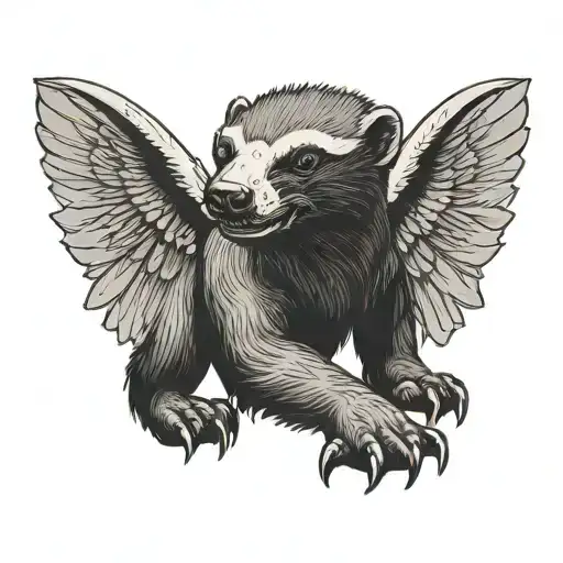 Honey Badger With Wings Spread