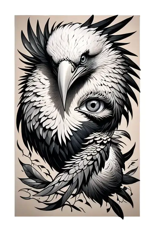 Crane With Couron And Eyes
