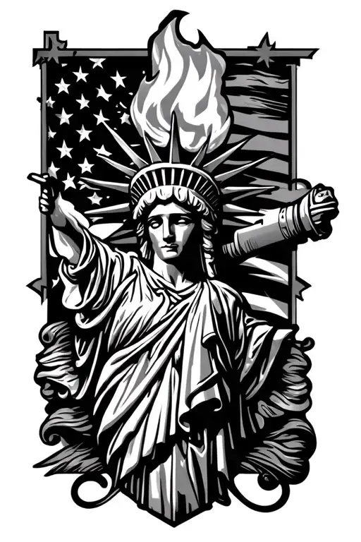 Liberty Torch With Stars