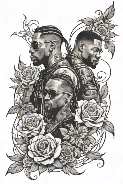 Bad Boys Movie Characters With Flowers Intertwined