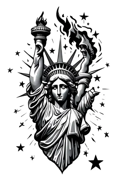Liberty Torch With Stars
