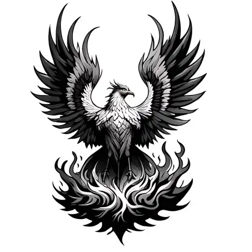 A Phoenix Rising From The Flames Symbolising Rebirth And Resilience
