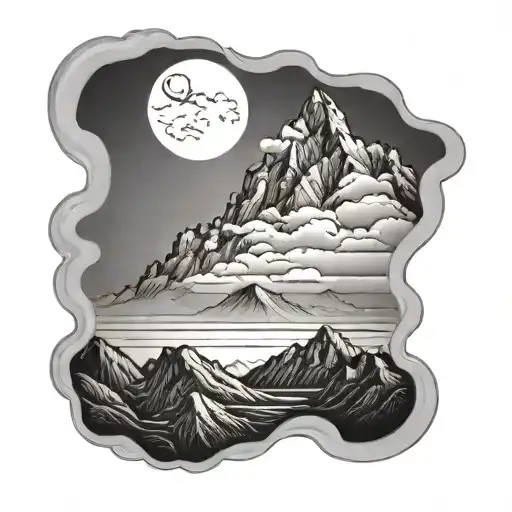 Mountain Range With Clouds In The Background
