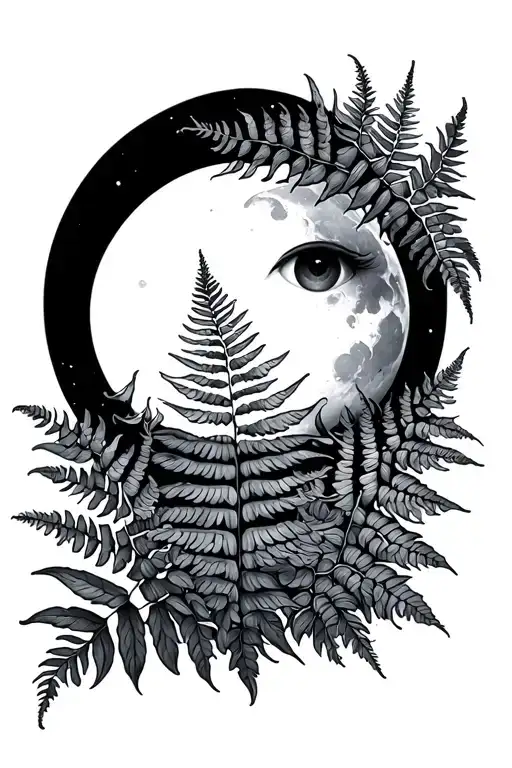 Ferns Around Sun And Moon Surrounded
