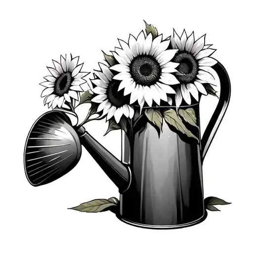 Watering Can With Sunflowers On It