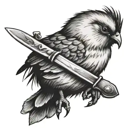 Chick Holding A Knife