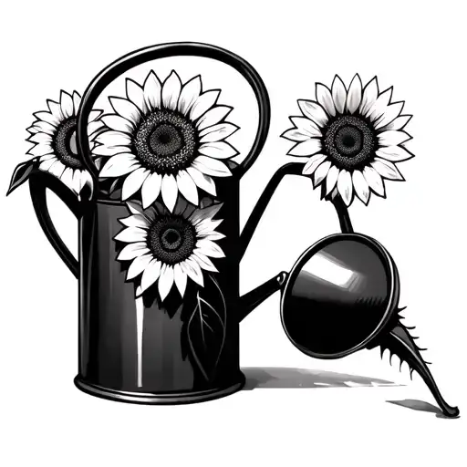 Watering Can With Sunflowers On It