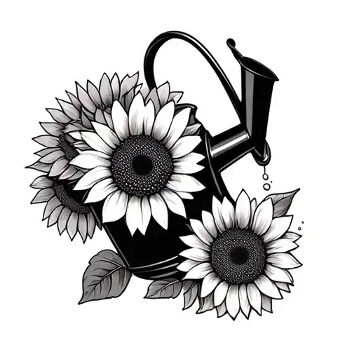 Pouring Watering Can With Sunflowers On It