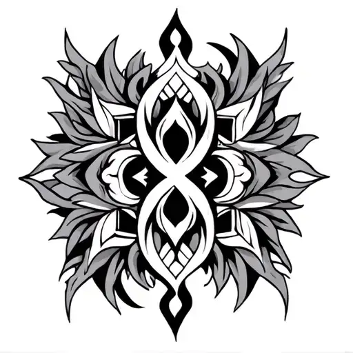 Tribal Tattoo That Depics A Hard Life Where I Believe Life Itself Is Against Me
