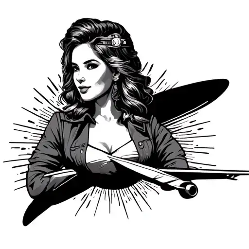 Pilot Airlines Women With Sunset