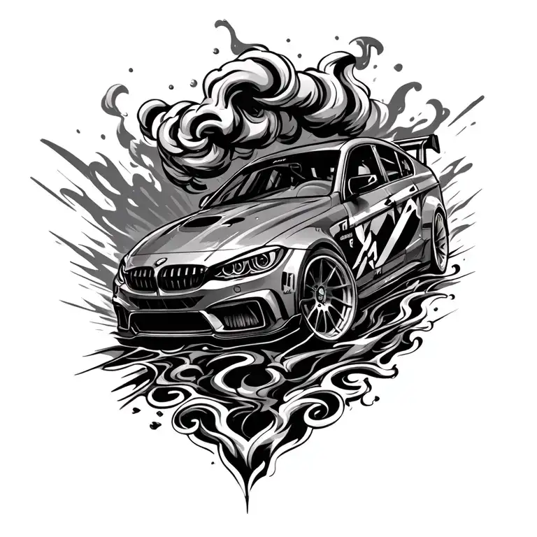 Adrenaline Race Car Driver With Steam Rising