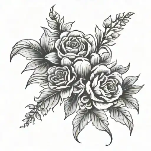Bouquet Of Traditional Style Flowers