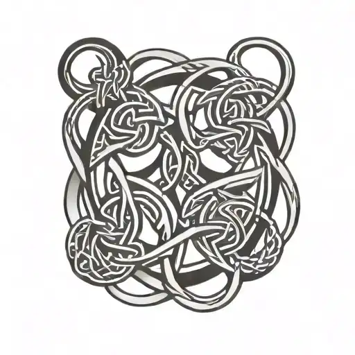 Mother And Two Sons Celtic Symbol Intertwined