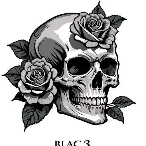 Skull And Roses With The Number 3