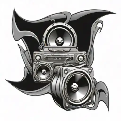 Car Audio Speakers Blasting Music Waves And A Johnny Walker Logo