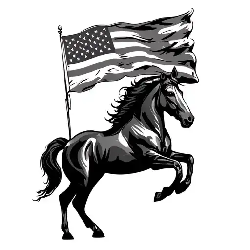 Horse And Flag
