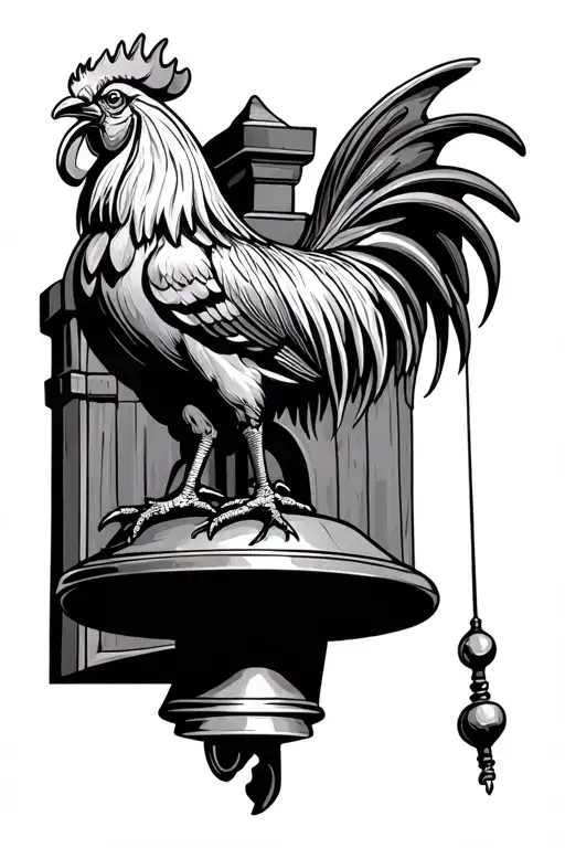 Strong Rooster On Church Bell Tower