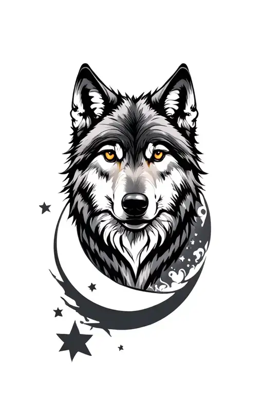 Wolf And Moon
