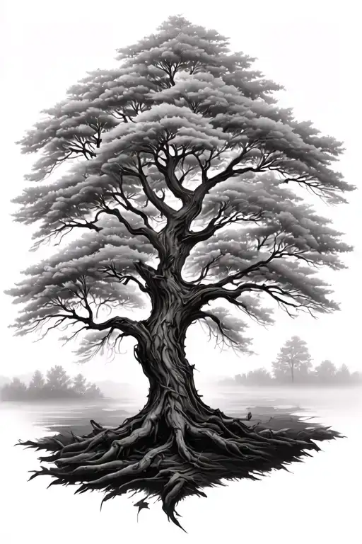 Cool And Realistic Tree For A Inner Forearm