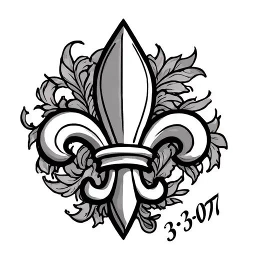 Fleur De Lis With The Date 3-3-07