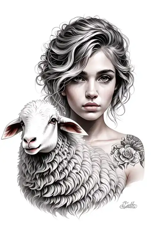 Woman With Sheep Skin