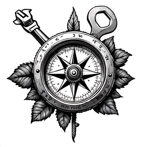 Rose And Spanner And Piston Adventure Compass