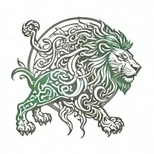 Green Lion And Sun