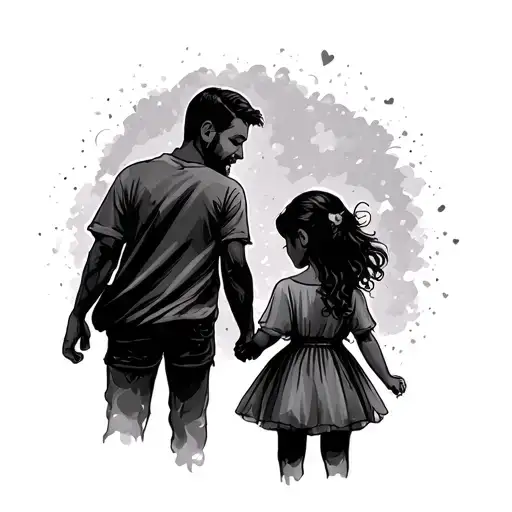 Father And Daughter Holding Hands
