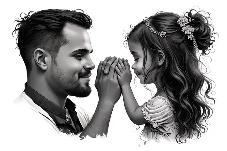 Father And Daughter Holding Hands