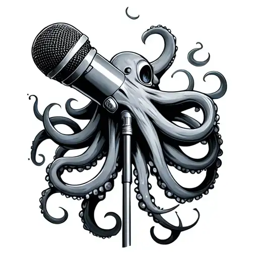 A Microphone Stand Grown In With Tentacles