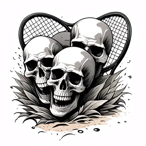 3 Skulls Play Beach Tennis Racket