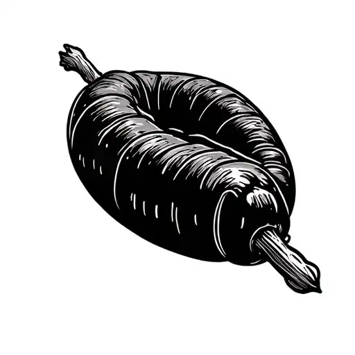 A Sausage On A Minimalist Simple Line Style