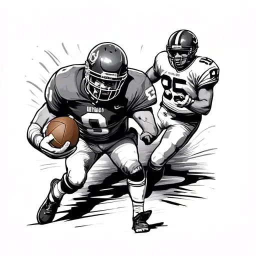 Dad Is On The Grandstand And His Son Plays Football