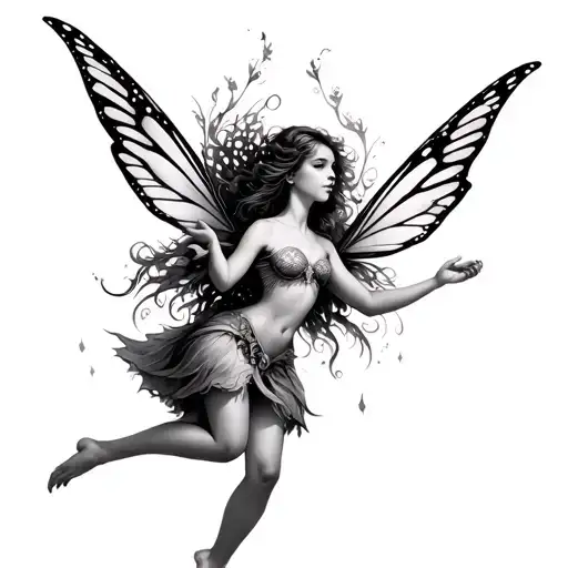 Ethereal Fairy Flying Symmetrical