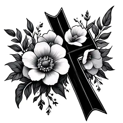 Cross With Flowers