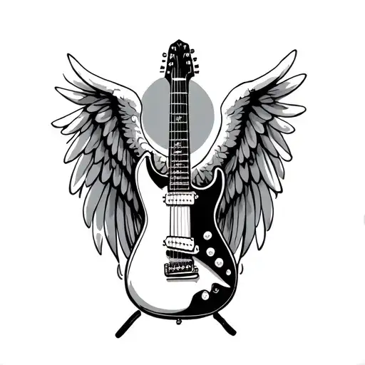 Guitar With Angel Wings