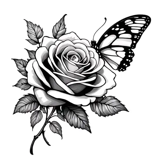 Rose And Butterfly